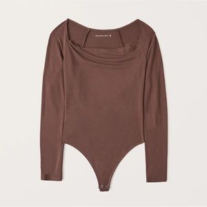 Abercrombie Long-Sleeve Drapey Cowlneck Bodysuit